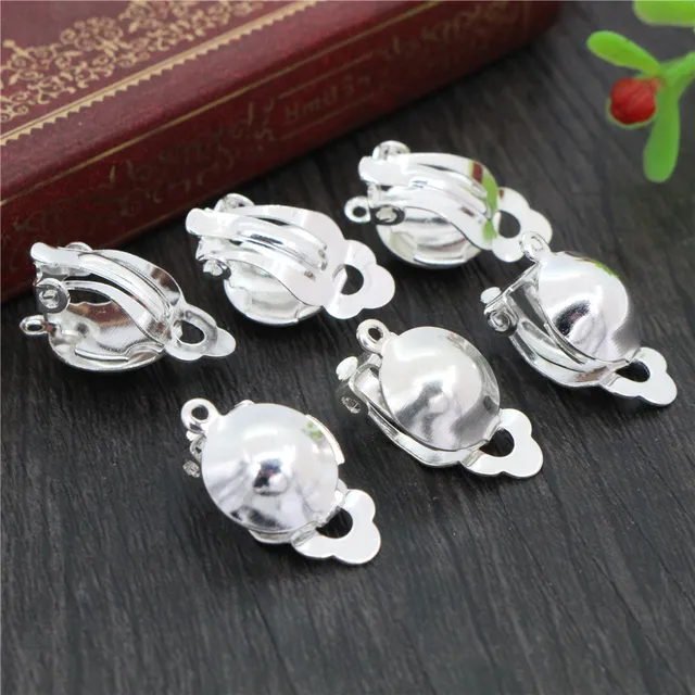 12mm 20 sztuk/partia żelaza materiał klipsy ucha posrebrzane kolory, kolczyki puste/Base,Fit 12mm szklane kaboszony, kolczyki setting-S2-33