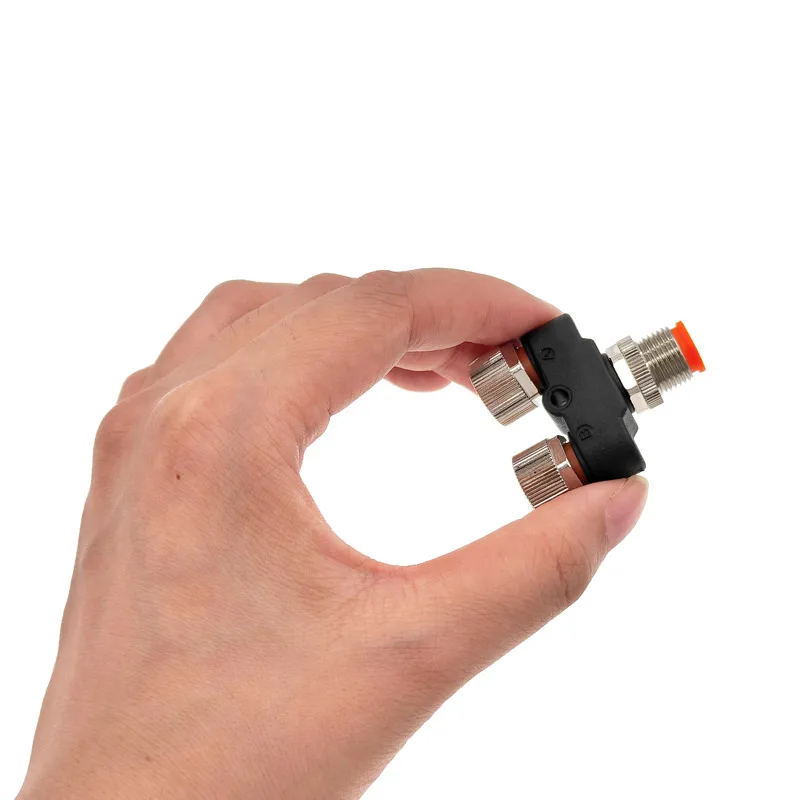 2PCS M12 A-Code 3-Way Y Type Conversion Plug, IP67 Waterproof Male Female Splitter Adapter for Industrial Sensors