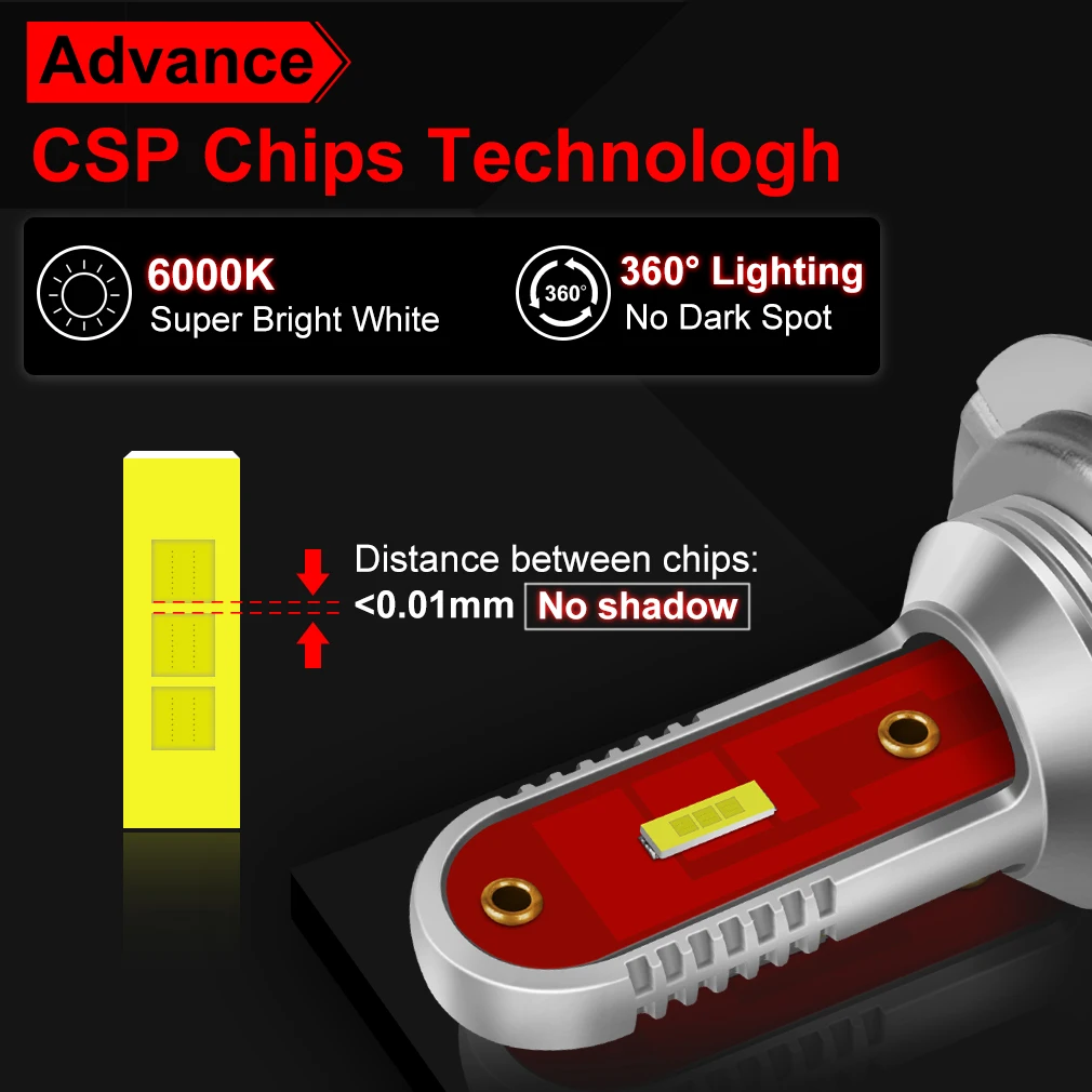 XSTORM 1PCS H7 LED Fog Light Bulbs 70W 20,000 LM Car LED Lights CANbus 1860 CSP Chips Auto Fog Headlights 6000k 12v