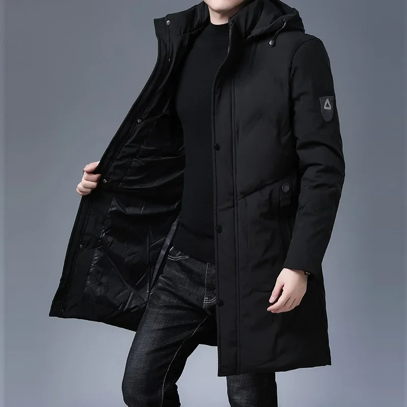 Winter Thickened New British Warm Coat Casual Fashion Outdoor Jacket Men\'s Cotton Coats Mid Length Zipper Cotton Jackets for Men