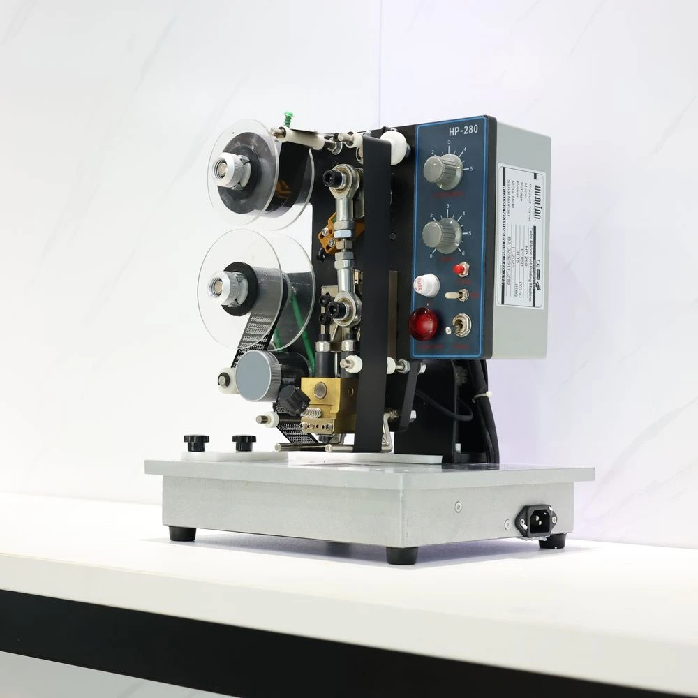 HP-280 صندوق بلاستيكي آلة طباعة التاريخ آلة طباعة ملصقات الشريط الحراري آلة طباعة ختم ساخن طباعة المبرمج