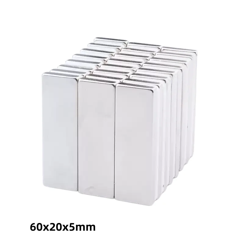 60x20x5mm N35 Rectangle Block Neodymium Magnet Super Strong Permanent NdFeB Rare Earth Magnet 60*20*5mm