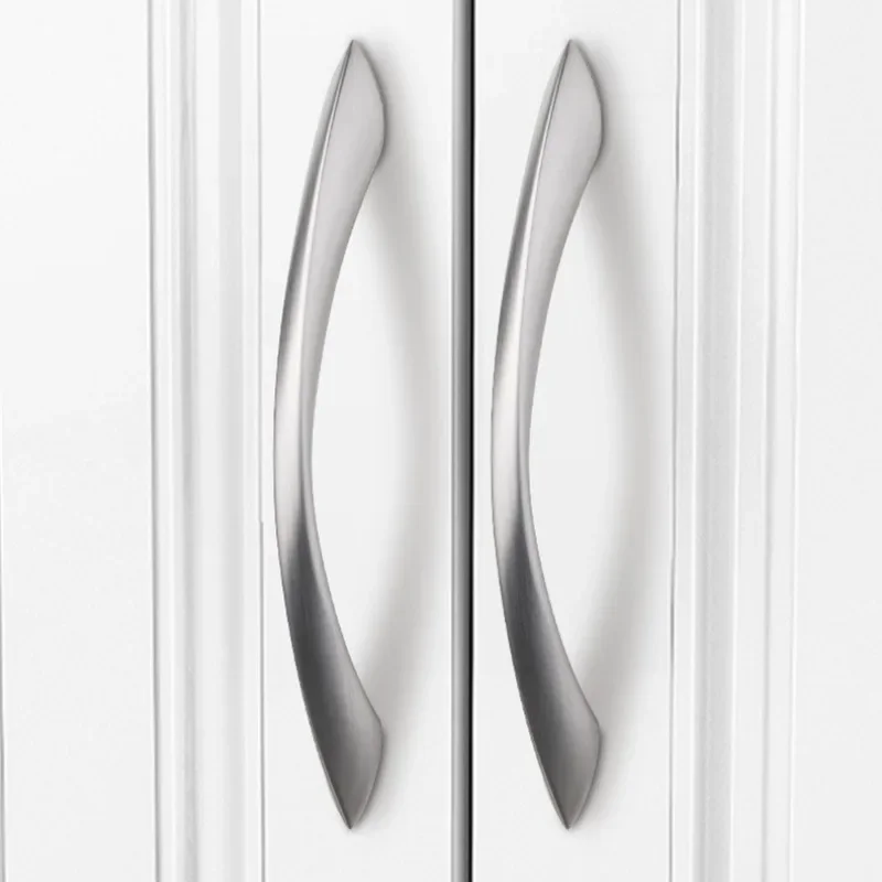 Minimalism Zinc Alloy Brushed Long Furniture Handles for Kitchen Wardrobe Cupboard Cloakroom Bedside Cabinet Shoe Storage