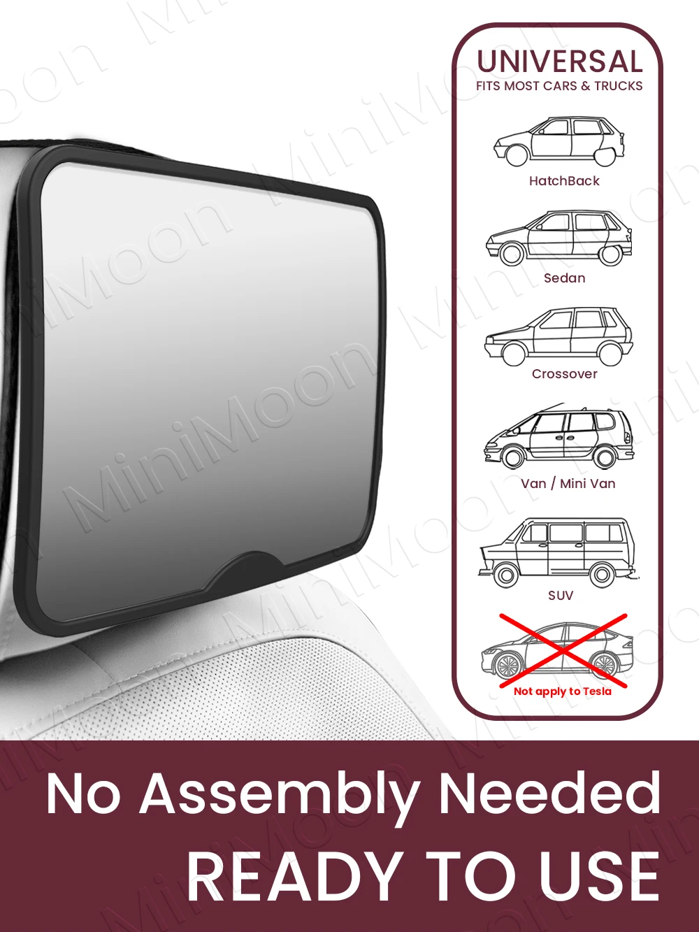 مرآة سيارة للأطفال كبيرة الحجم مقاومة للكسر، مرآة للمقعد الخلفي مضادة للأشعة فوق البنفسجية مع رؤية واسعة وواضحة #3