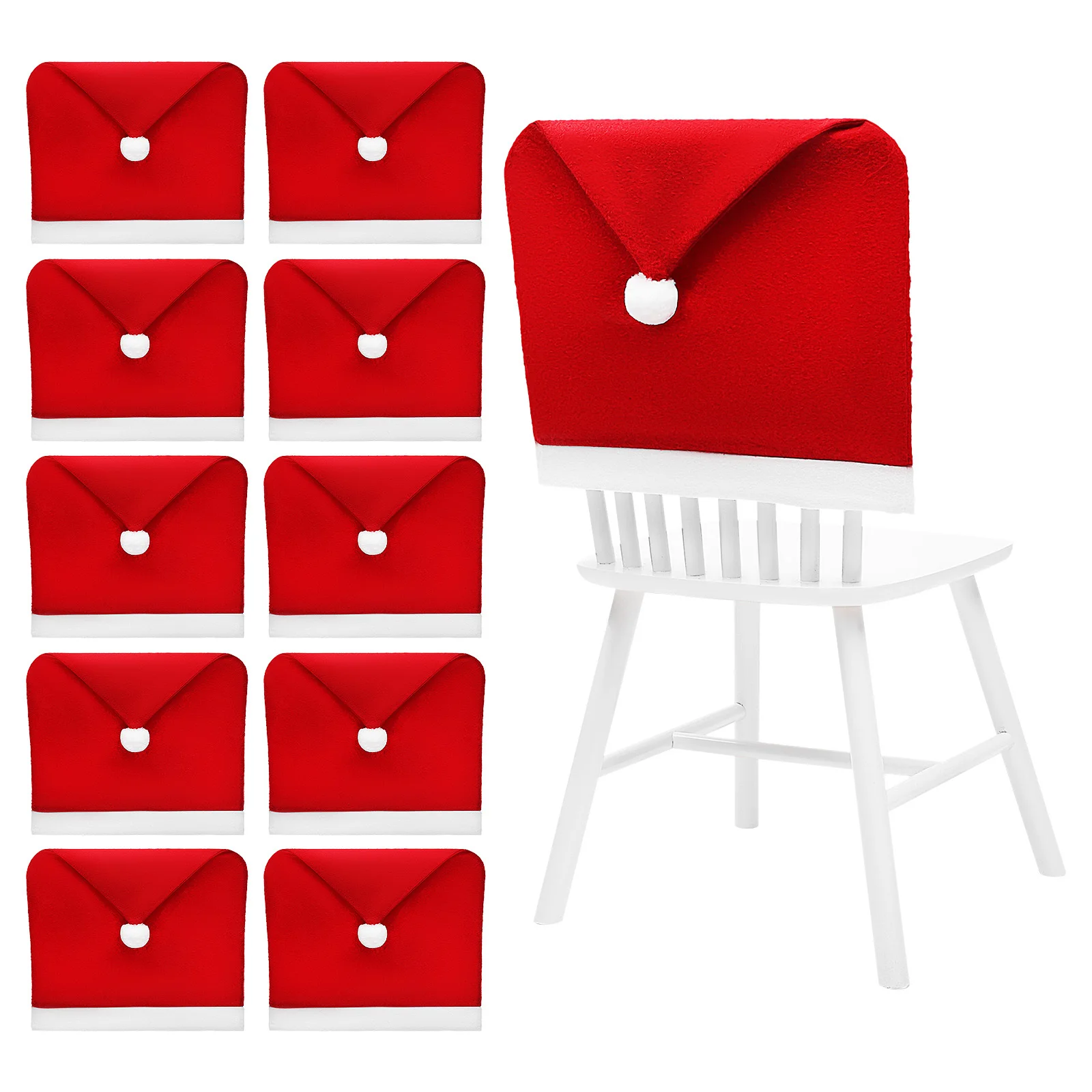 

10Pcs Christmas Decorative Chair Covers Non-Woven Material for Kitchen and Office Decor Chair Cover Christmas Supplies