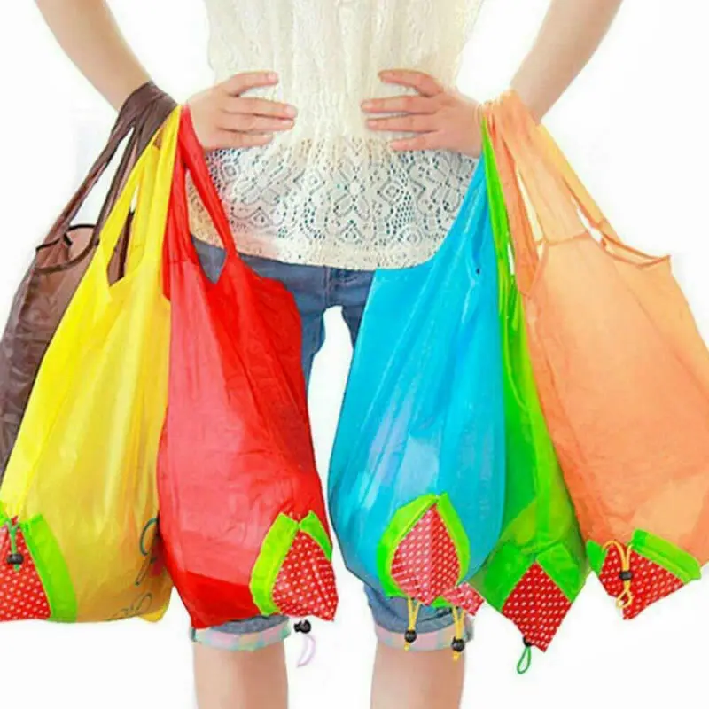 Reusable Foldable Shopping Bag Eco Animal Tote Handbag Fold Away Ladies Clip