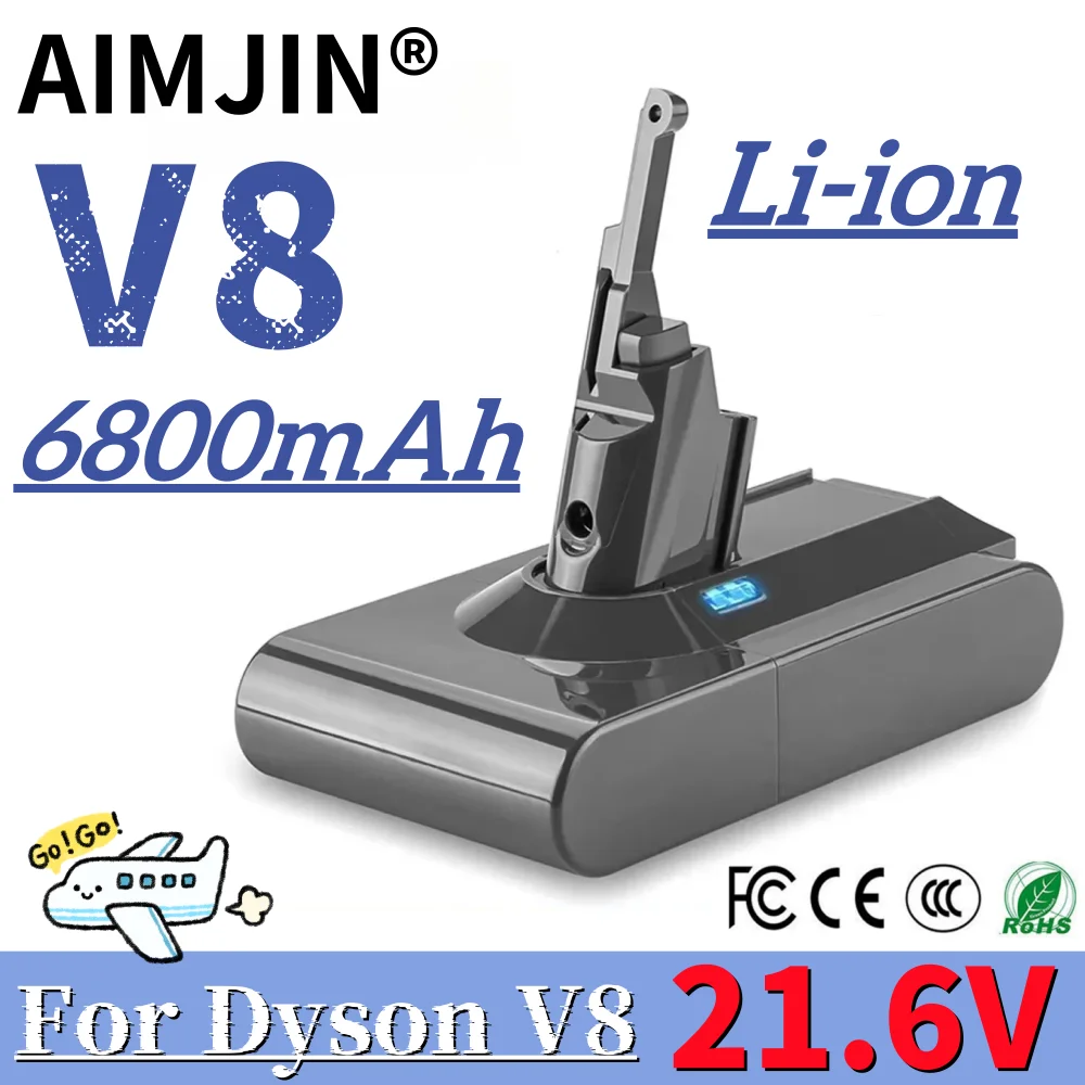 

100% New for Dyson V8 21.6V 6800mAh 6.8Ah Replacement Battery for Dyson Absolute Cord-Free Vacuum Handheld Vacuum Cleaner Batter