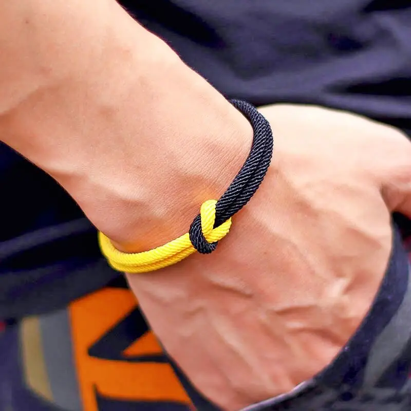 

Fashion Motorcycle Accessories Bracelet For Men Grade A Rope Bicolor Wrap Braslet Ukrainian Flag Element Braclet Cycling Joias