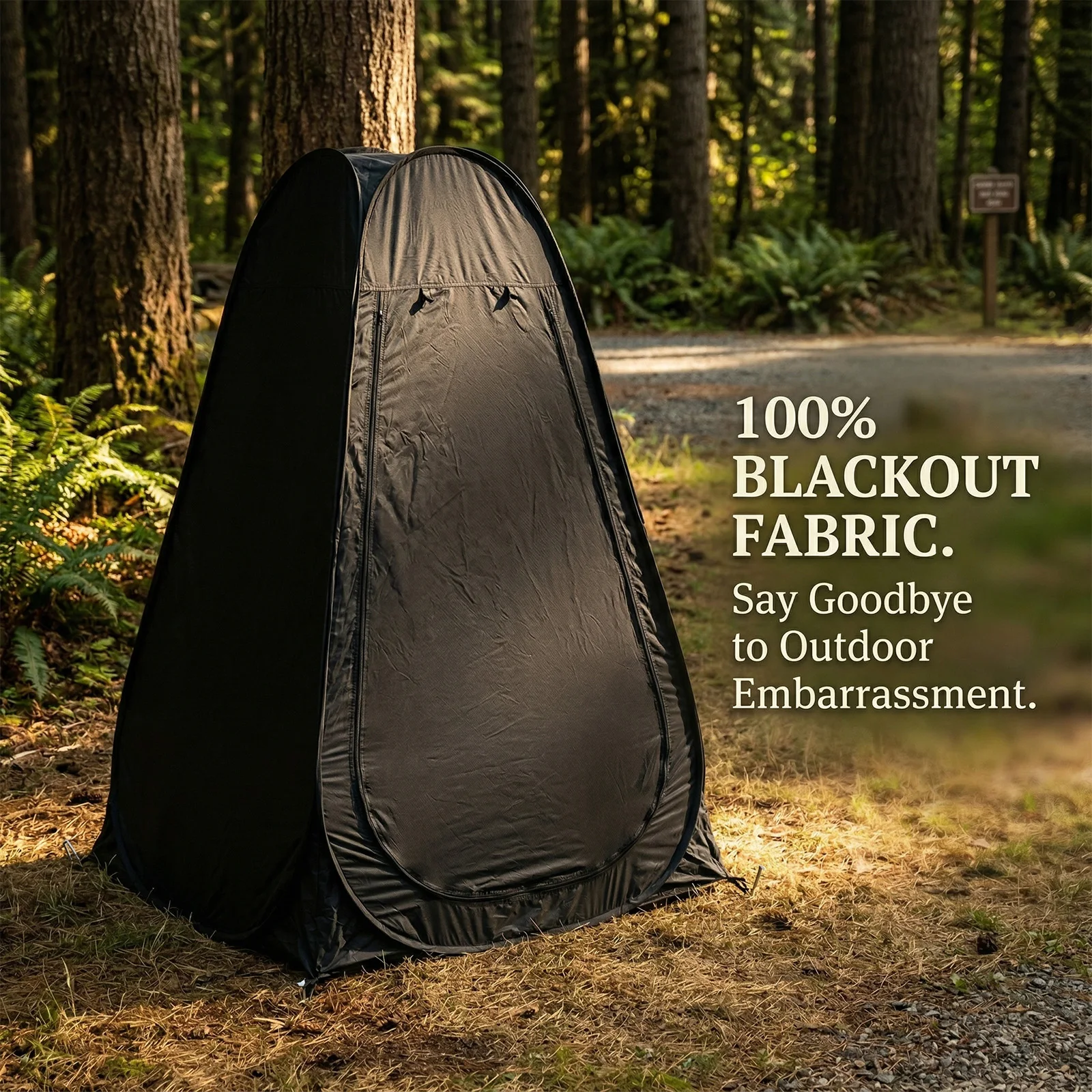 Quick Setup Pop‑Up Shower Changing Tent, Blackout Privacy Shelter with Star Lights Complete Kit for Outdoor Beach Camping