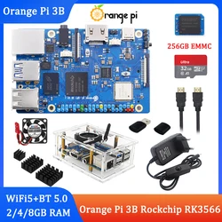 Orange Pi 3B 8/4/2GB RAM Rockchip RK3566 WiFi5 + BT 5.0 Gigabit LAN Port Single Board Run Android Linux OpenHarmony OS Mini PC