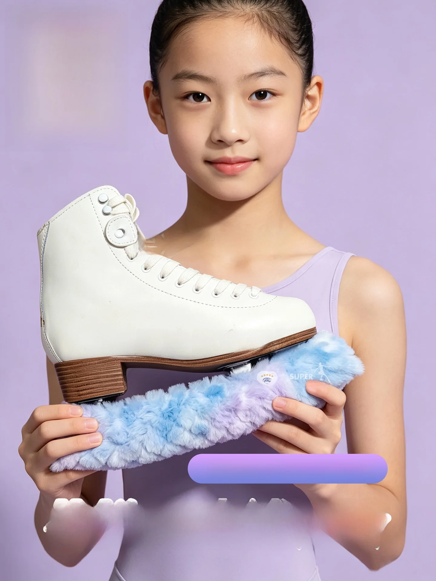厚みのある柔らかい布製フィギュアスケートアイスブレードカバー吸収性ベルベット生地防錆保護カバー（アイススケート用）