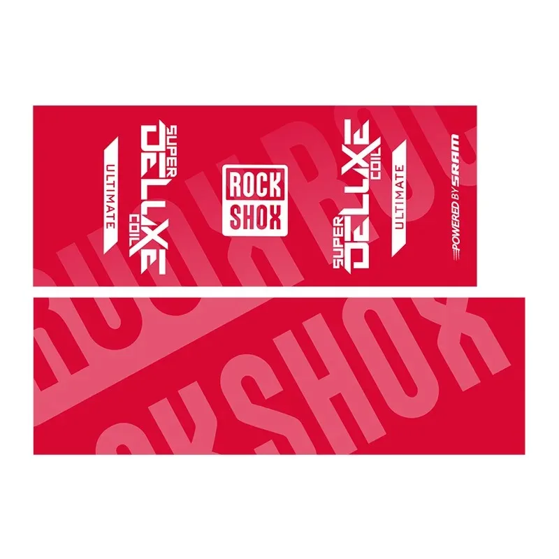 مجموعة من ملصقات ملف rockshox SUPER DELUXE لعام 2021 مع قطعتين من العجلات الأمامية والخلفية، ملصق الصدمات الخلفي للدراجة الجبلية AM DH
