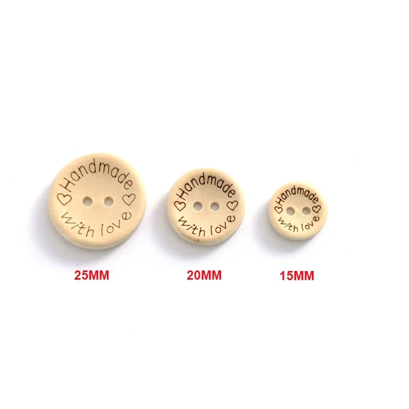 30/50pcs Natural Wooden 2-Hole Buttons for DIY Handmade Clothing, Sewing Accessories and Decorative Crafts image 3