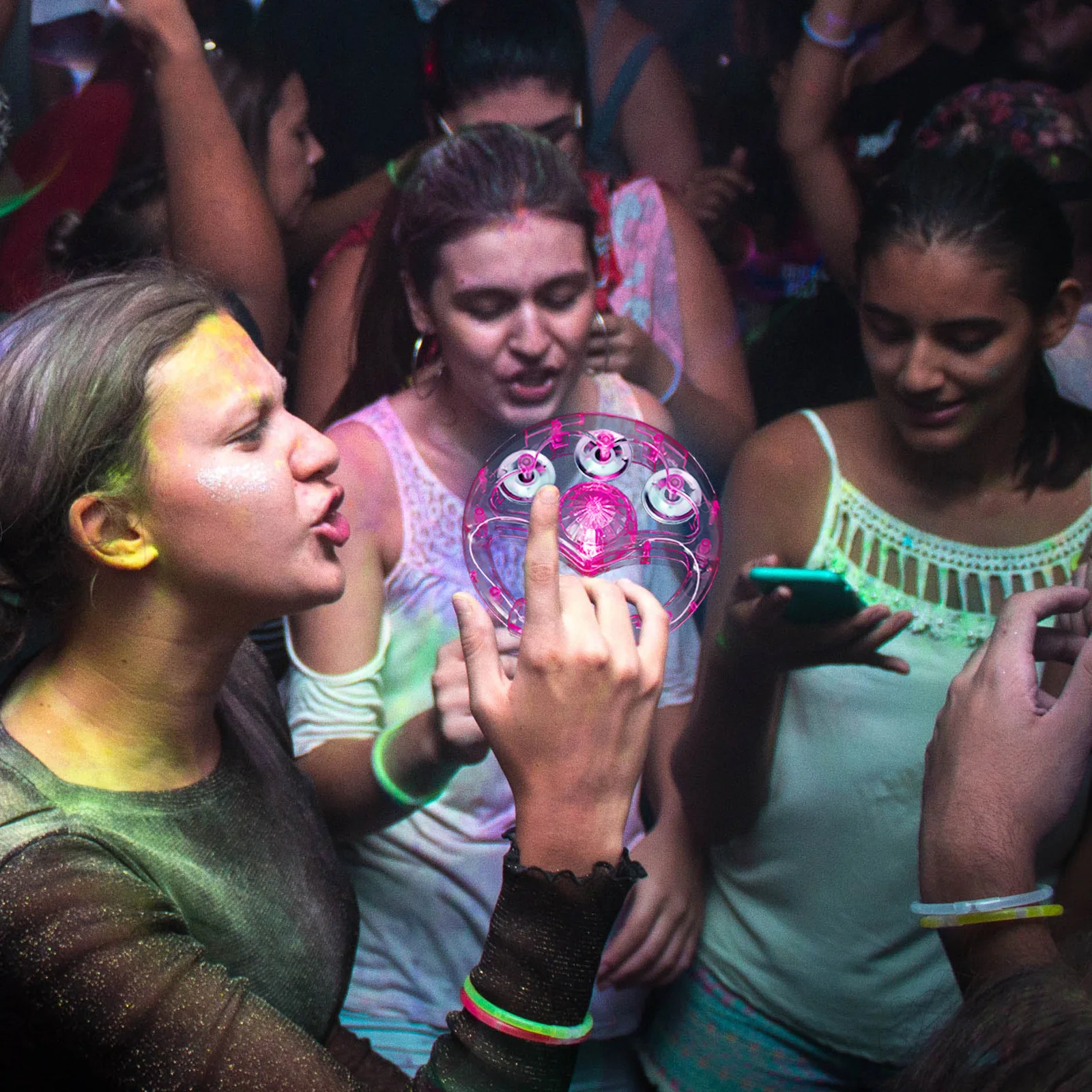 

2pcs Flashing Tambourines Luminous Handbell For Ktv Party Dance Performance Light Up Sensory Musical Instrument Hand Drum