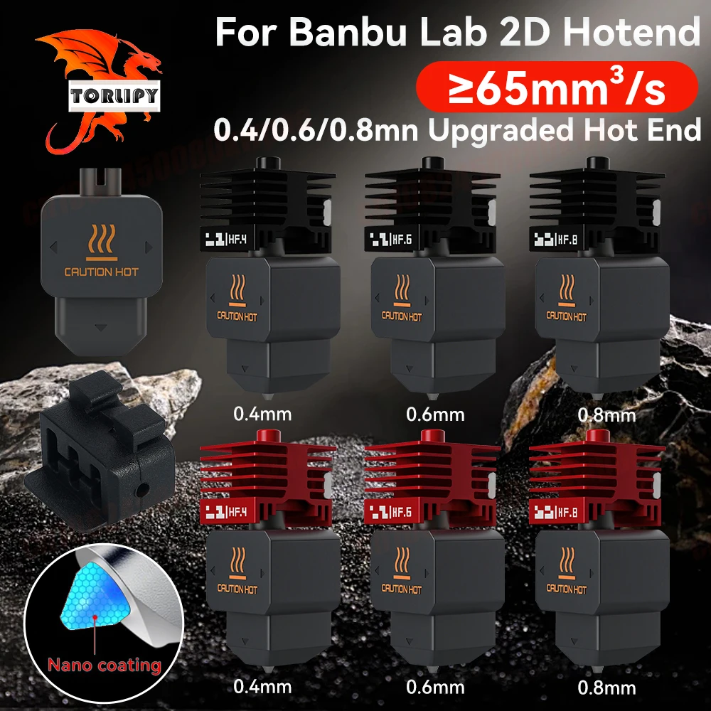 

For Bambu Lab H2D Hotend 0.4/0.6/0.8mm Nozzle Hot End Kit High Quality Silicone Case Nozzle Cleaning Wiper Brush 3D Printer Part