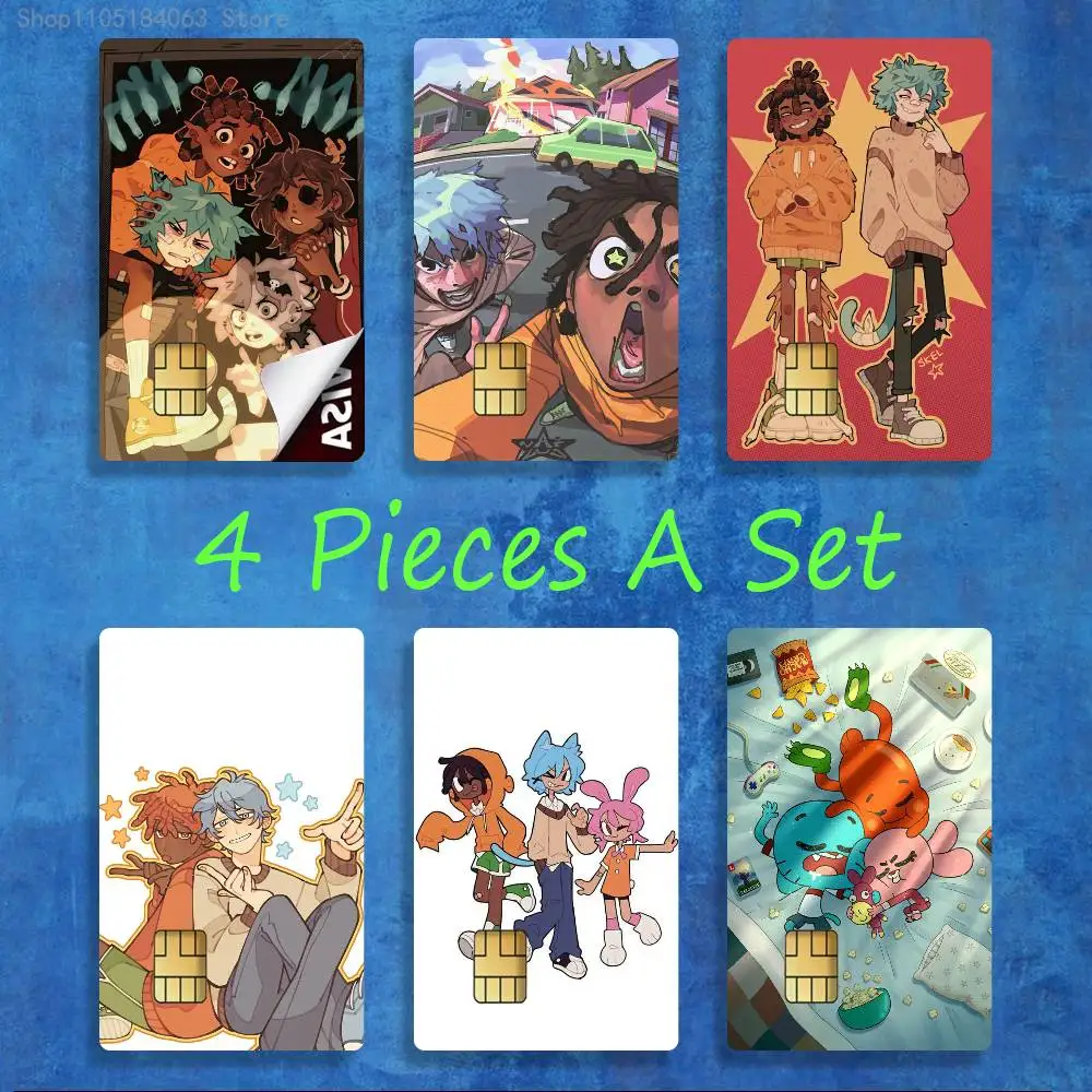 

A-Amazing W-World G-Gumball Art Stickers Credit Visa Debit Bank Charge Card Bus Metro Waterproof Sticker Decal Decoration