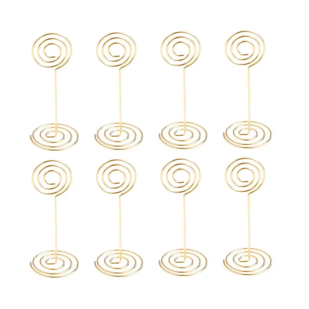 24Pcs Round Spiral Base Metal Photo Holder Clips Table Number Stand for Wedding Birthday Party Menu Card Display Desktop