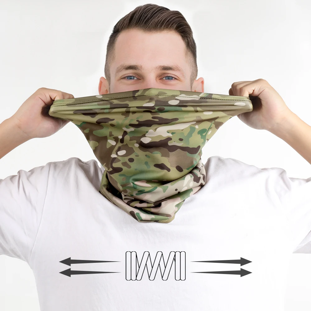 Magic Headband Scarf Camouflage Tactical Neck Warmer Gaiter Face Cover Bandana Head Bicycle Hiking Camping Mask Summer