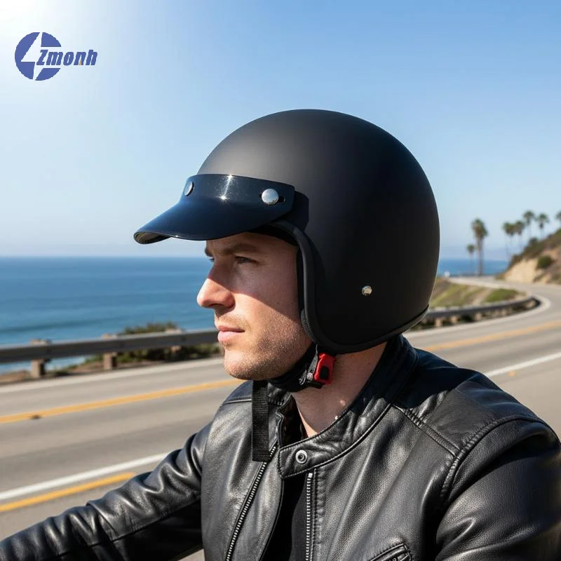 New！1Pcs 3 Snap-Button Visor Jet Helmet Visor Brim Motorcycle Scooter Helmet Accessory For Retro Half Helmets Outdoor Riding