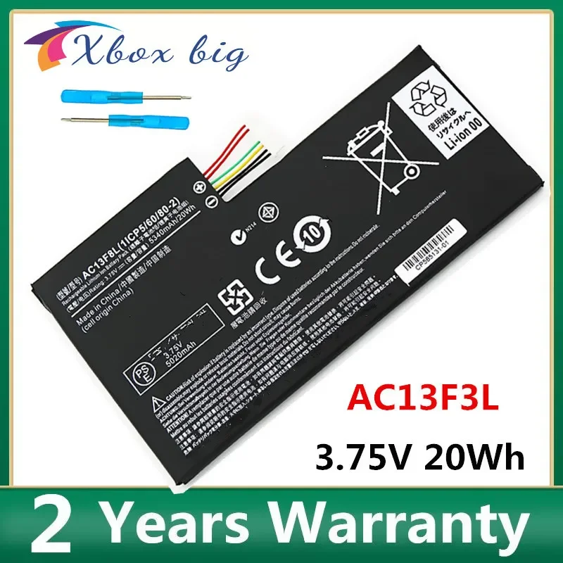 NEW  AC13F8L AC13F3L Laptop Battery For ACER Iconia Tab W4 A1-810 A1-811 A1-A810 W4-820 W4-820P 3.75V 20Wh