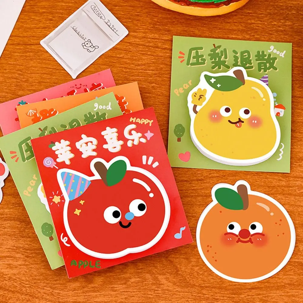 30Pcs/Set Paper Thickness Fruit Text Stickers Paper Not Easily Damaged Notes Notepad Strong Viscosity