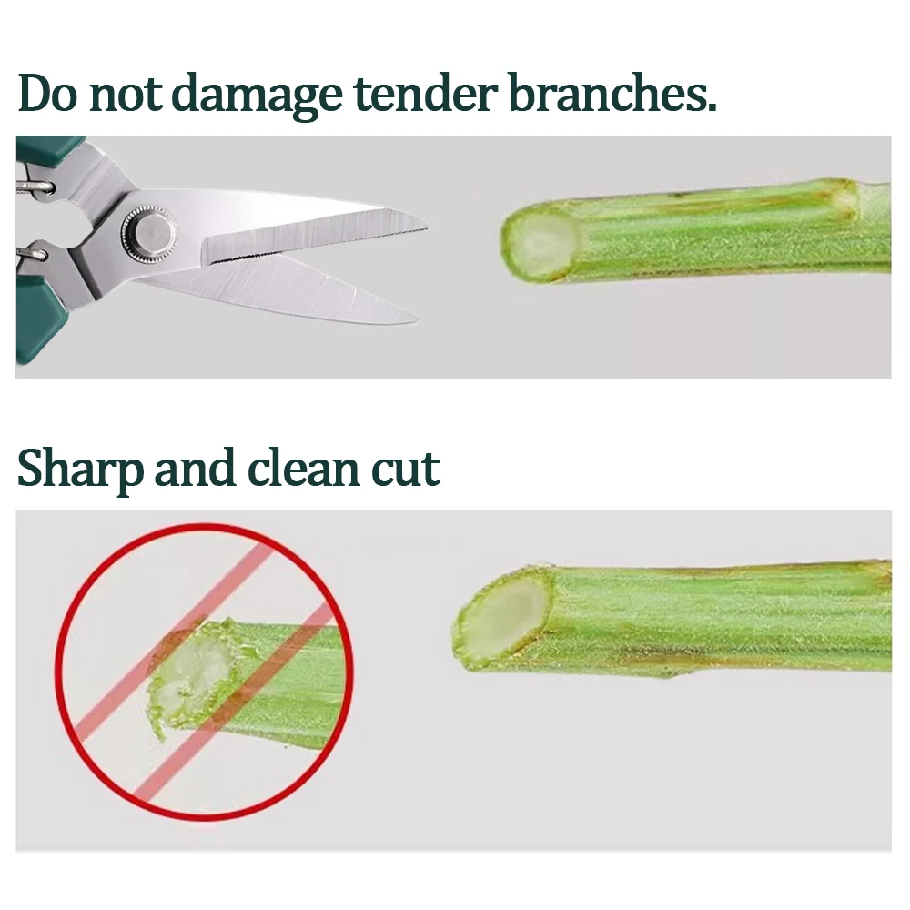 New 190mm Straight Head Pruning Shears Stainless Steel Non Slip Handle Garden Scissors for Bonsai Household Use