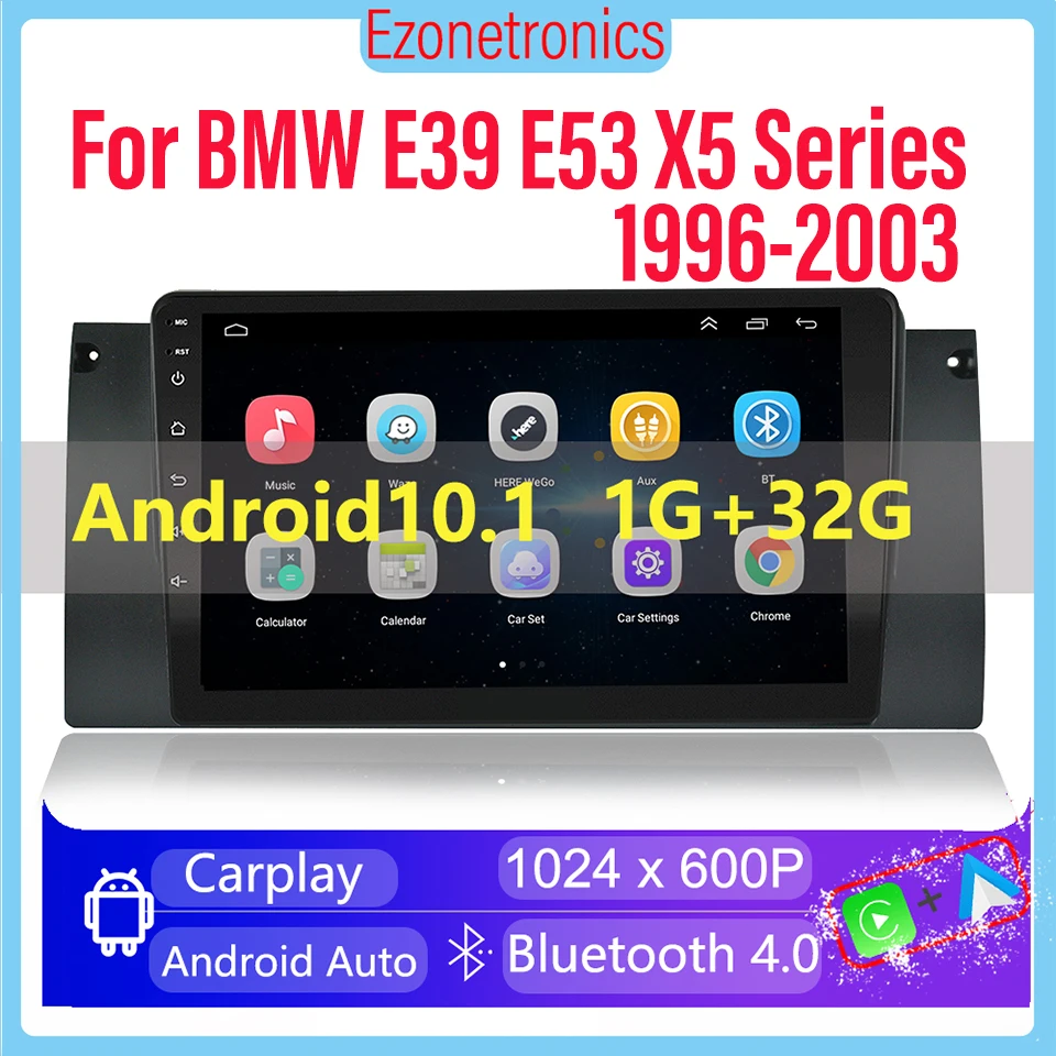 9inch For BMW E39 E53 X5 Series 1996-2003 with Carplay Android Auto Radio Capacitive Touch Screen GPS Navigation Bluetooth