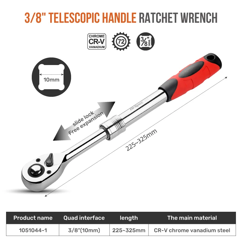 Hi-Spec Torque Ratchet Wrench 1/4 3/8 1/2 Inch Telescopic Socket Wrench Flexible Adjustable Wrench Spanner Hand Tools Wrenches