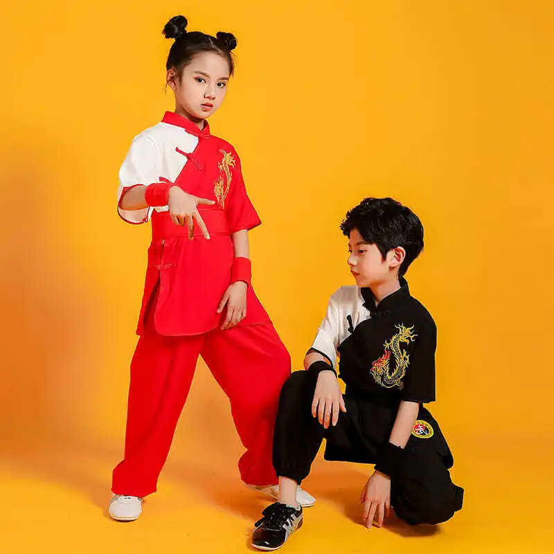 

Children's School Martial Arts Clothing Kung Fu Uniform Chinese Kids Training Performance Martial Arts Training Clothing LE446