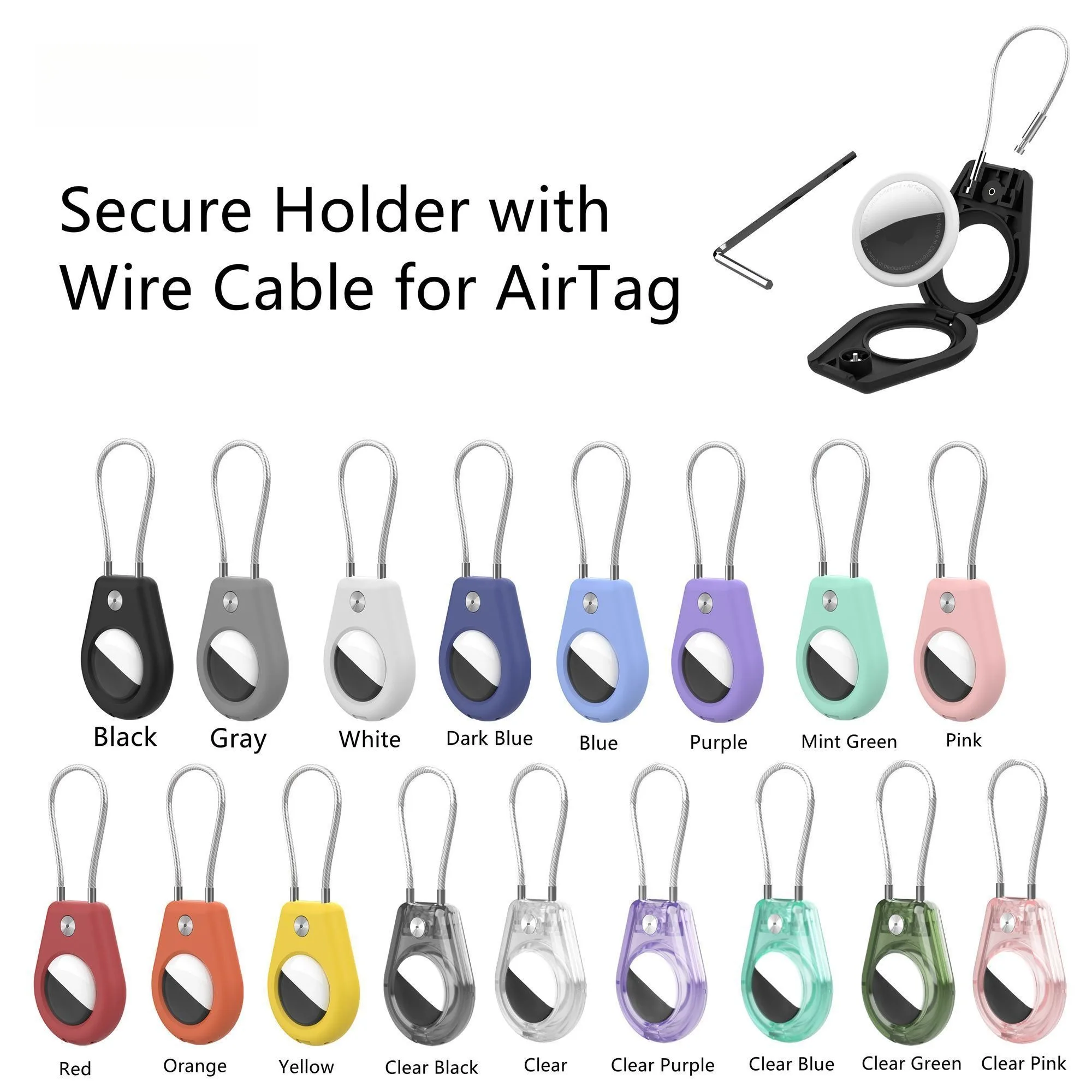 

Full Coverage Protective Case For AirTag Keychain Waterproof Drop Resistant Wear Resistant Anti Loss Device Pet Lanyard Tracker