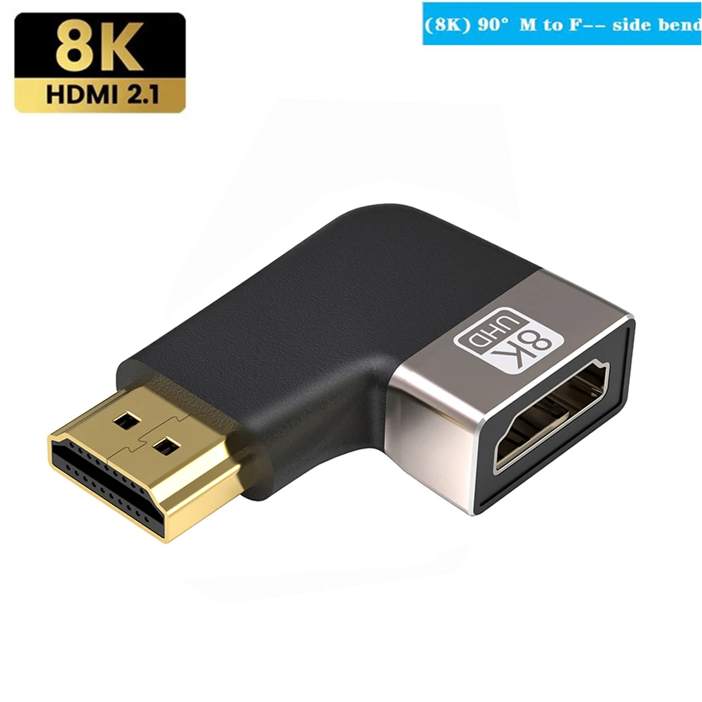 8K HDMI 2.1 Adapter 90 270 Graden Haakse Man-vrouw Converter HDMI Kabel Uitbreiding Connector Voor TV laptop PC Monitor