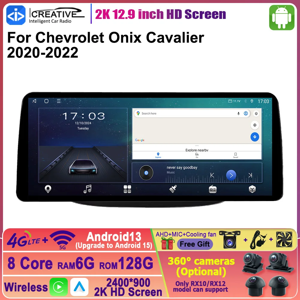 Android 14 reproductor Multimedia para coche Carplay Android Auto para Chevrolet Onix Cavalier 2020 2021 2022 4G Wifi estéreo DSP HU BT Navi
