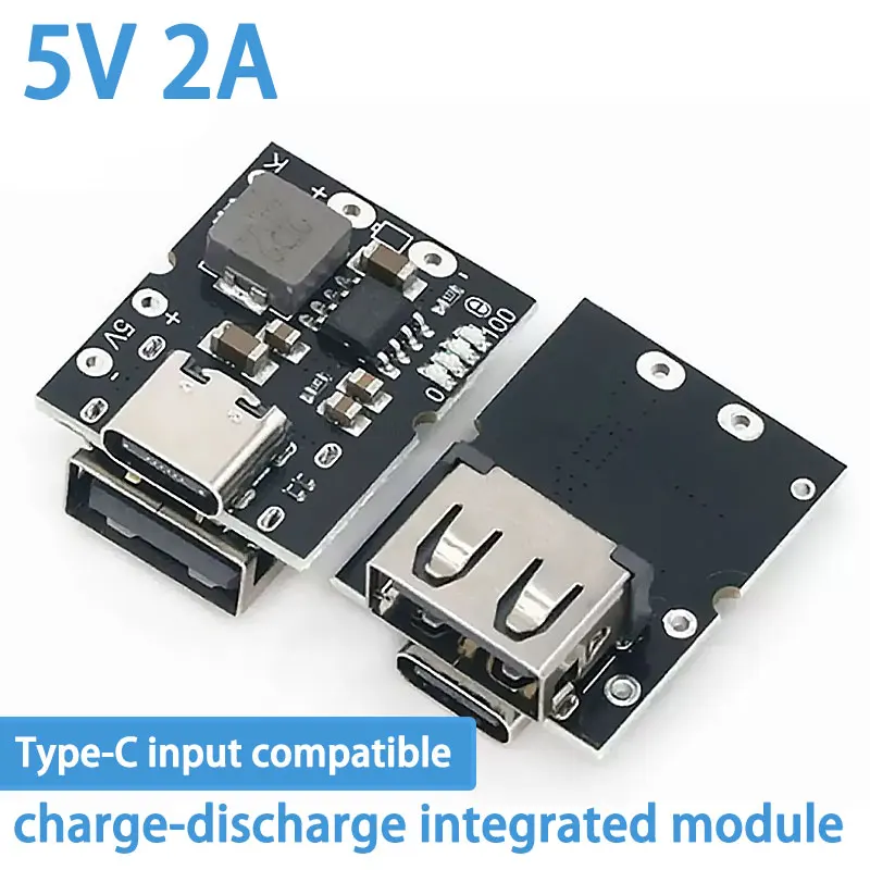 

High-precision 5V2A charge-discharge integrated module Type-C input compatible with 4.2V lithium battery