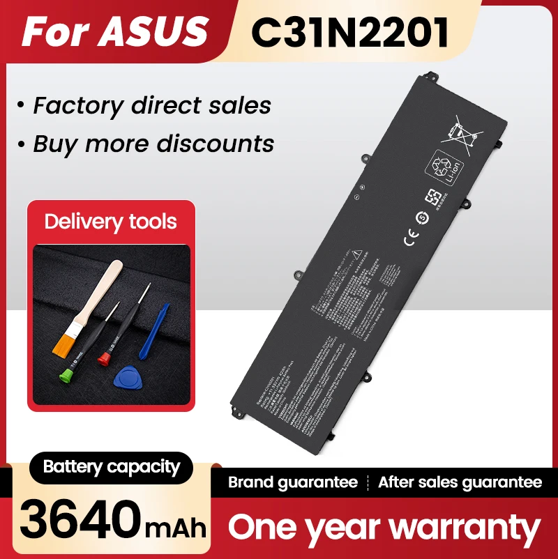 

New C31N2201 Laptop Battery for Asus 0B200-04260000 Replacement Battery F1504ZA X1504ZA Go 15 E1504FA E1504GA