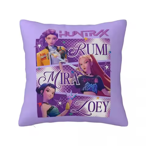 Zoey Huntrix Pillowcase, Kpop Demon Hunters Small Gift Idea, Polyester Cushion Cover for Friends and Fans Present