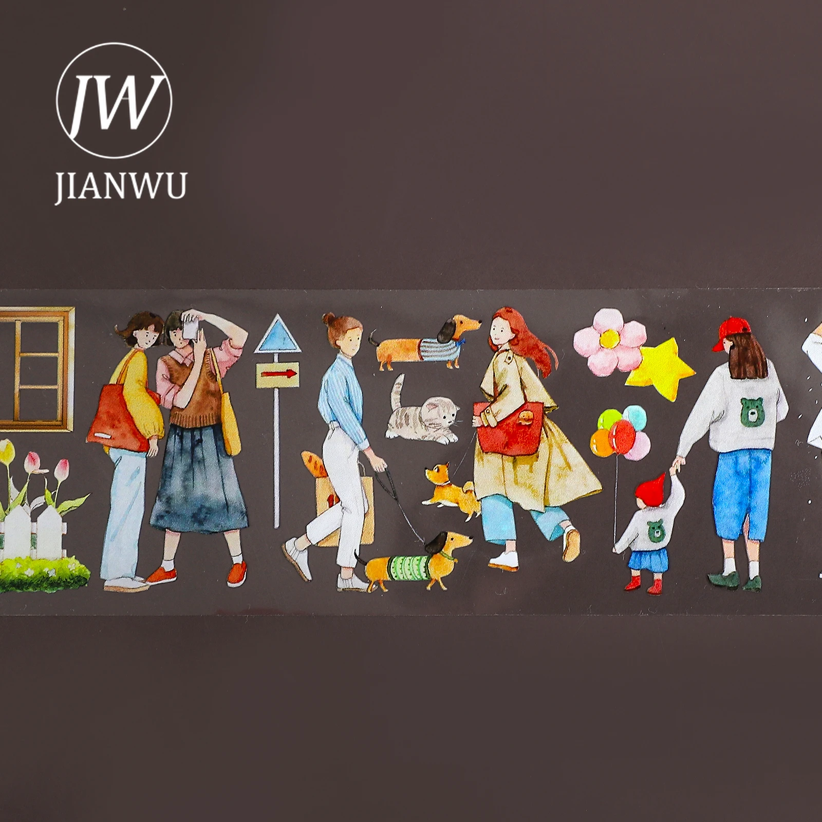 JIANWU 50 مللي متر * 5 متر شخصية عتيقة السفر المشهد المواد الكولاج سكرابوكينغ PET الشريط الإبداعية لتقوم بها بنفسك مجلة القرطاسية