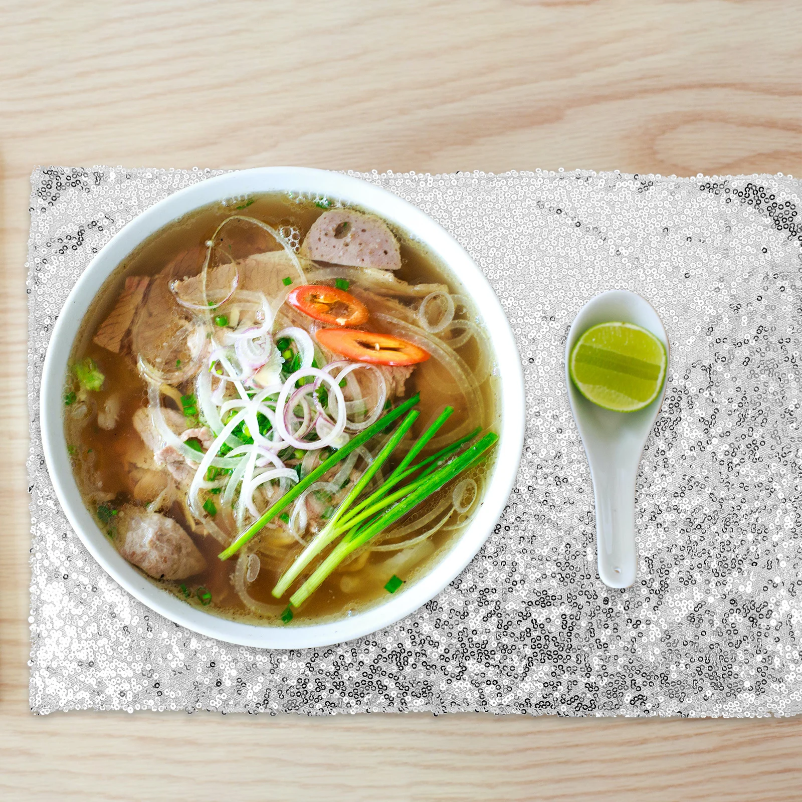 

4pcs Polyester Placemats For Dining Table Non-Slip Washable Kitchen Table Mat Anti-Scald Reusable Waterproof Placemats Home