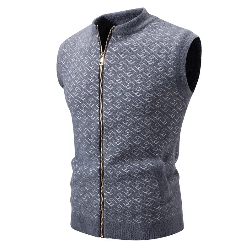 

High Quality Vest Men's New Autumn and Winter Casual Warm Color Block Sweater Knit Trends Tank Tops