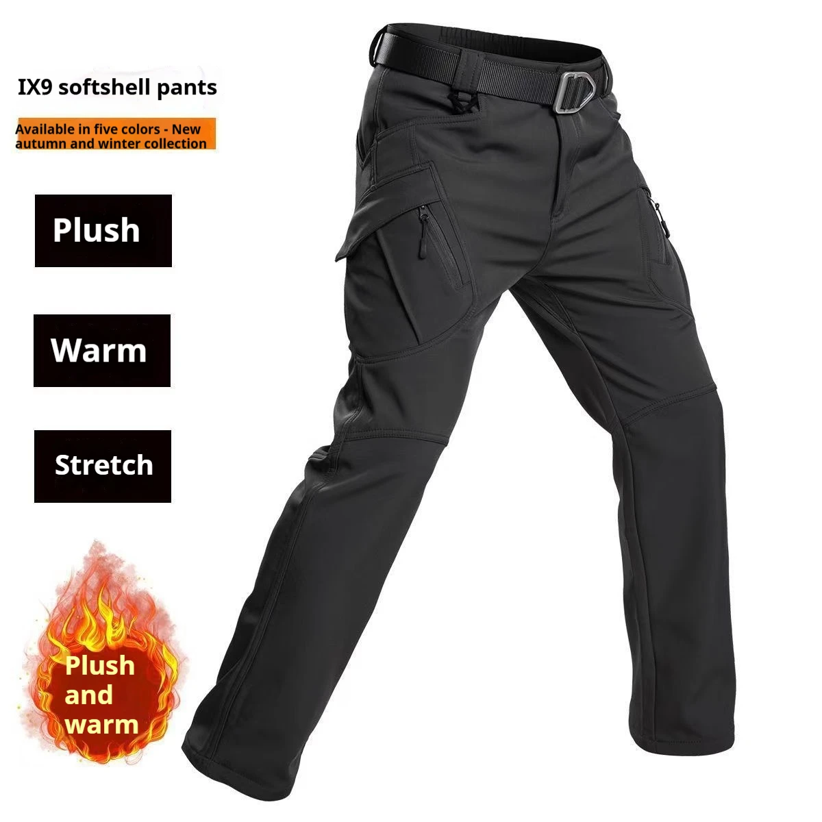 

Mens Tactical Assault Thick Windproof Waterproof Soft Shell Fleece Lined Outdoor Combat Training Cargo Pants Men's Winter Pants