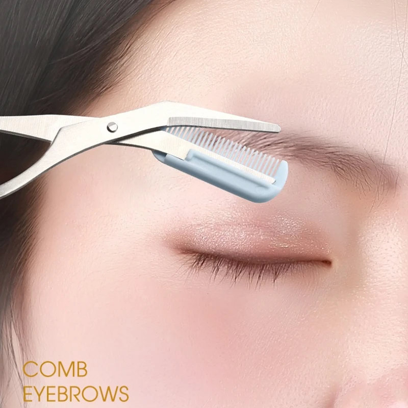 Japanese Eyebrow Scissors with Comb, Professional Grooming & Trimming Kit with Tweezers - Ideal for Beginners and Experts