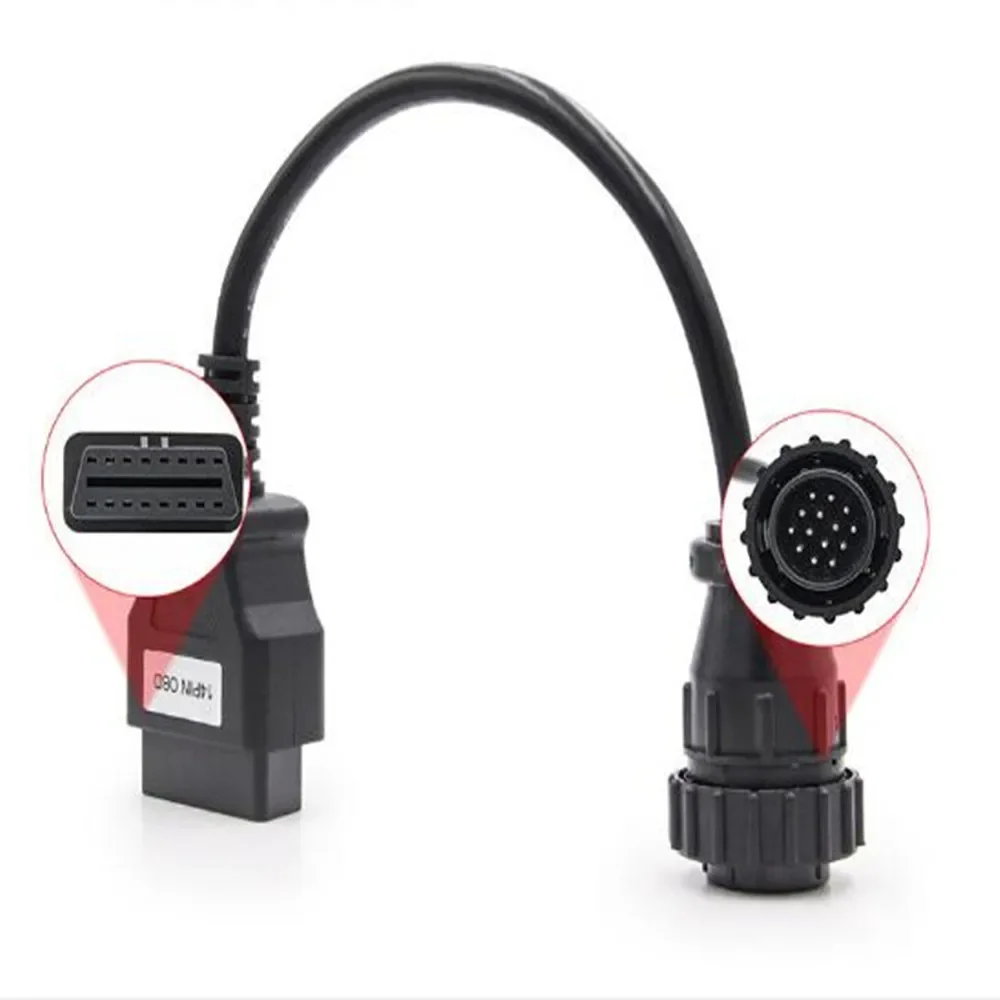 OBDII OBD2 Scanner Cable Round Socket For Mercedes Benz 14 Pin To 16 Pin Sprinter auto Diagnostic Tools Connector Adapter Cable