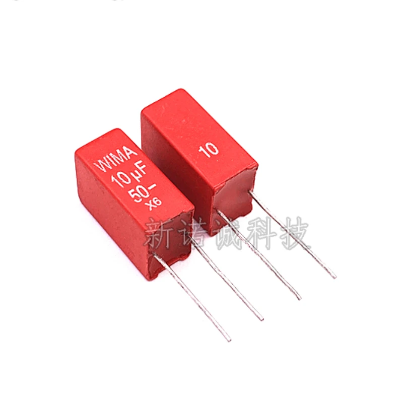 2pcs Germany WIMA 50V 106 50V 10UF 106K 10% MKS2 Pitch 5mm Audio Electrodeless Film Capacitors