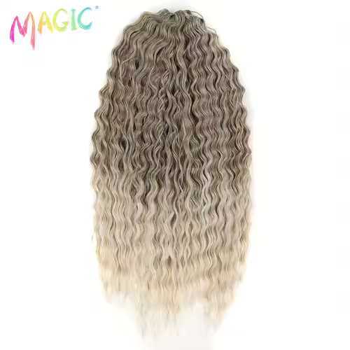 Magic Ariel Curl Hair Water Wave Twist Crochet Hair Synthetic Braid Hair Ombre Blonde 22 Inch Deep Wave Braiding Hair Extension - Image 45