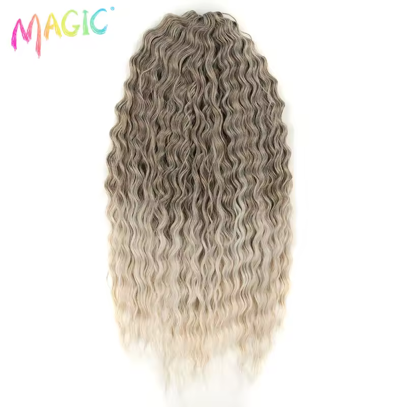 Magic Ariel Curl Hair Water Wave Twist Crochet Hair Synthetic Braid Hair Ombre Blonde 22 Inch Deep Wave Braiding Hair Extension - Image 45