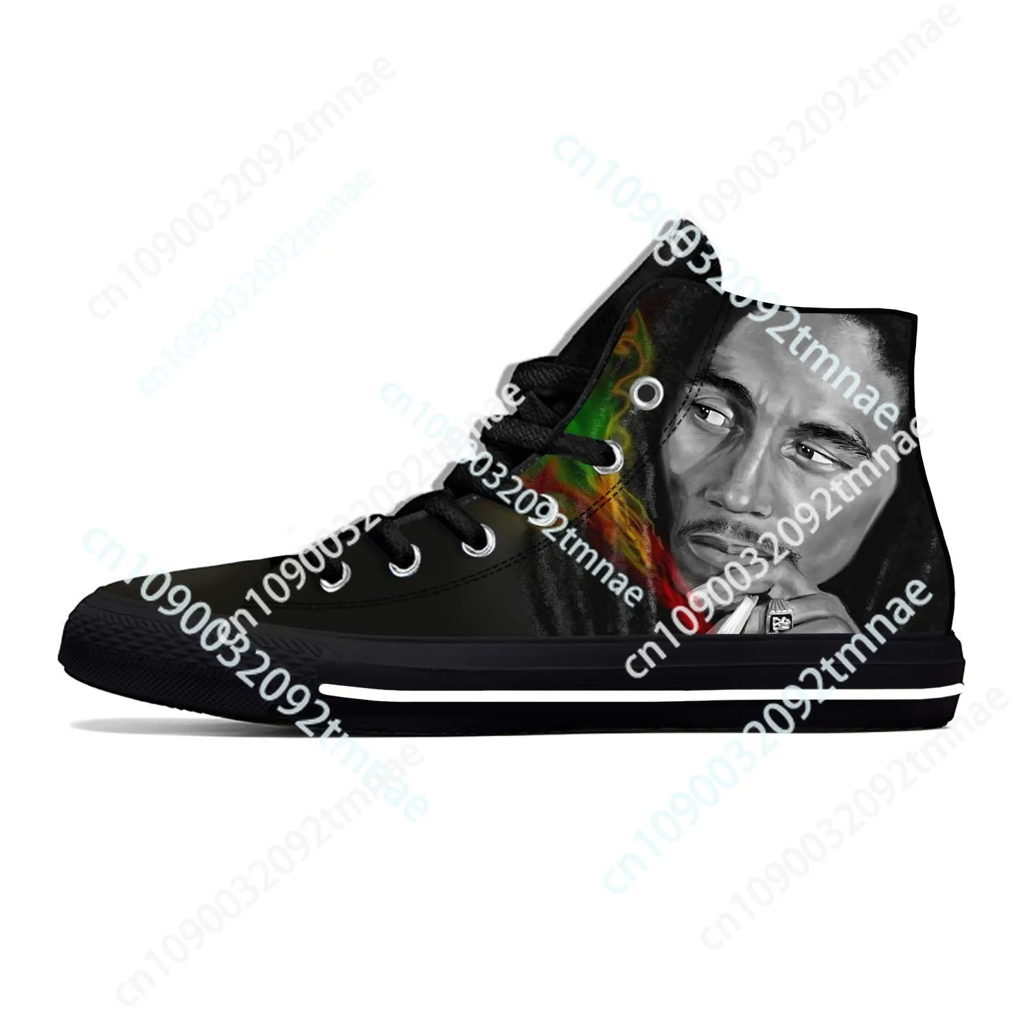 Legend Bob Marley Reggae Rasta Music Rock Fashion Casual Cloth Shoes High Top Comfortable Breathable Custom Men Women Sneakers