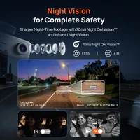 70Mai T800E 3-Channel Dash Cam Front 4K + Rear 1080P + Interior 1080P Hdr Supercapacitor 24H Parking Gps Voice Control Wi-Fi6 5