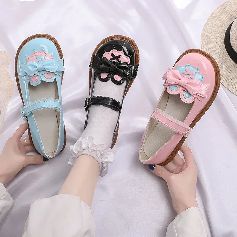 Spring 2023 Japanese JK Uniform Cute Little Leather Shoes Round Head Woman Retro Lolita Single Shoes