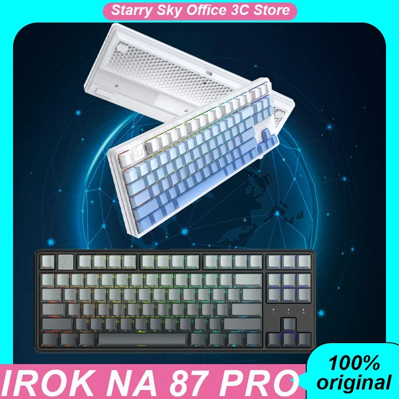 

Irok Na 87 Pro Mechanical Keyboard Esports Magnetic Axis 8000hz Return Rate Side Engraved Translucent Keycaps Gaming Keyboard