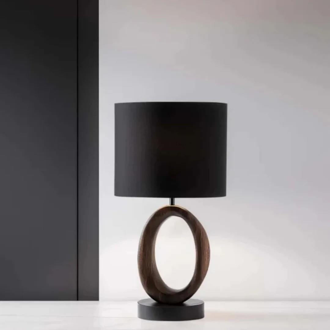 Hollow Solid Wood Tabletop Ornament Engraved Black Circular Base Minimalist Wabi-Sabi Style Handcrafted Wall-Mounted Bedroom