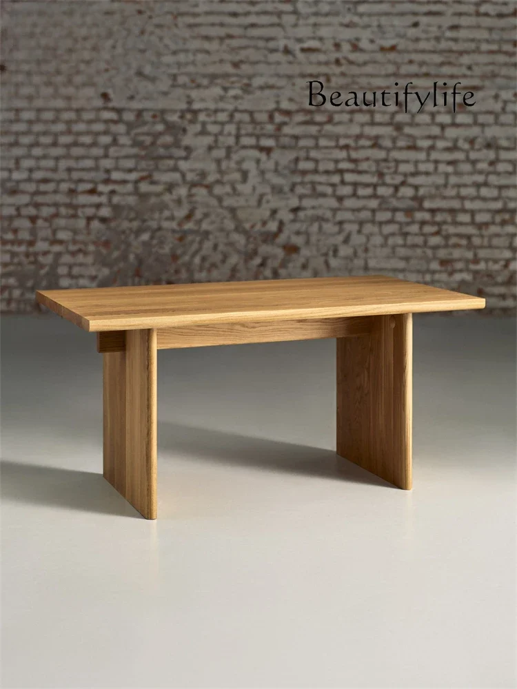 N الشمال بسيط طاولة طعام من الخشب الصلب خمر سجل الرماد طاولة المؤتمرات طاولة المؤتمرات